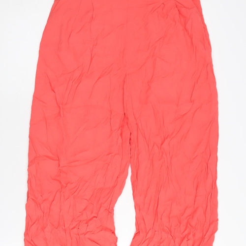 MNG Women's Red Wide-Leg Trousers, Size S, Viscose