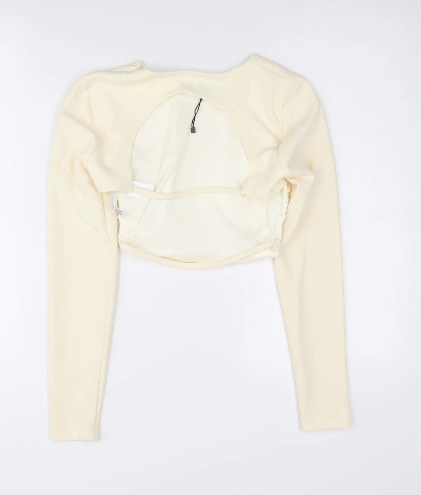 Zara Ivory Cropped Blouse XS Slim Fit Women's