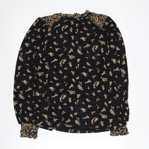 Fat Face Women's Black Floral Blouse Size 8