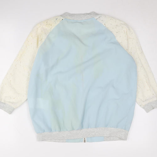 FB Sister Women's Blue Lace Bomber Jacket L