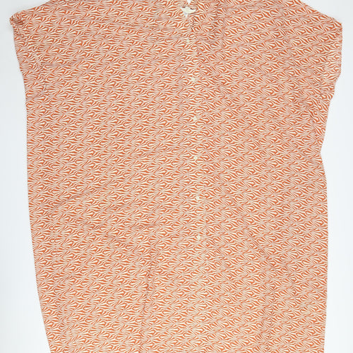 H&M Orange Geometric V-Neck Dress, Size 12, Women's