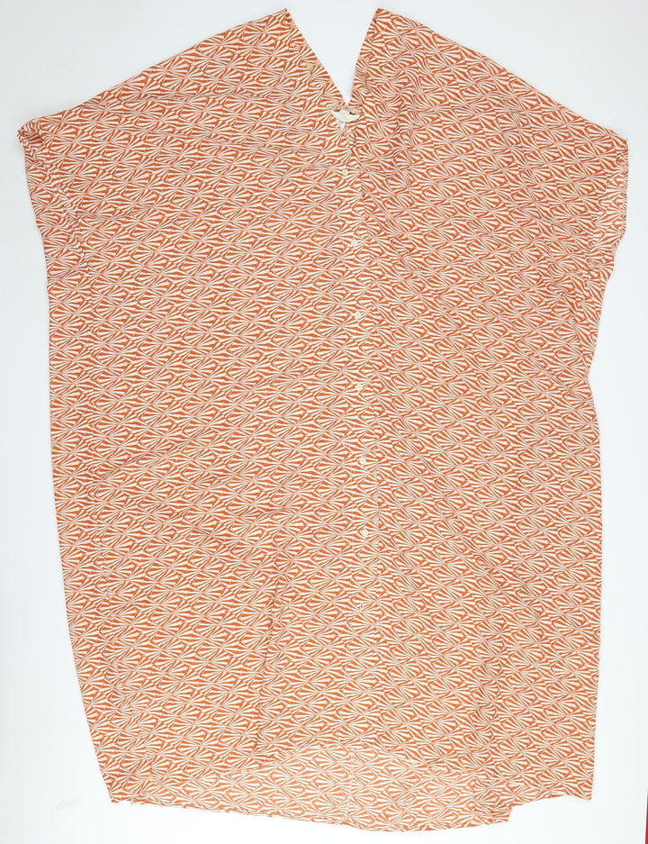 H&M Orange Geometric V-Neck Dress, Size 12, Women's