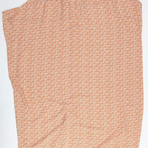 H&M Orange Geometric V-Neck Dress, Size 12, Women's