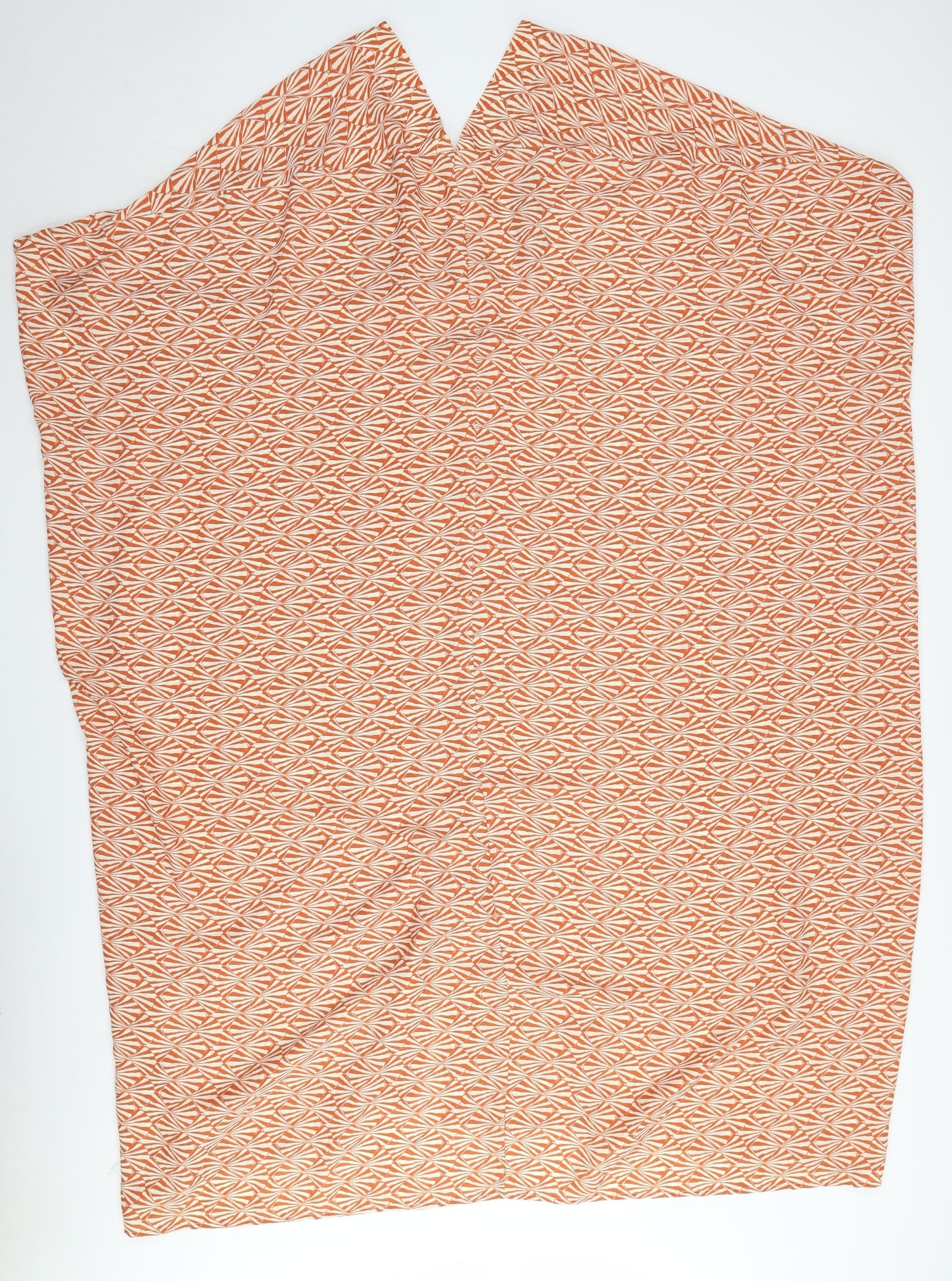 H&M Orange Geometric V-Neck Dress, Size 12, Women's