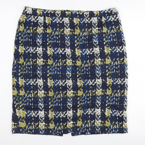 Jigsaw Women's Check Pencil Skirt, Size 12, Multicoloured
