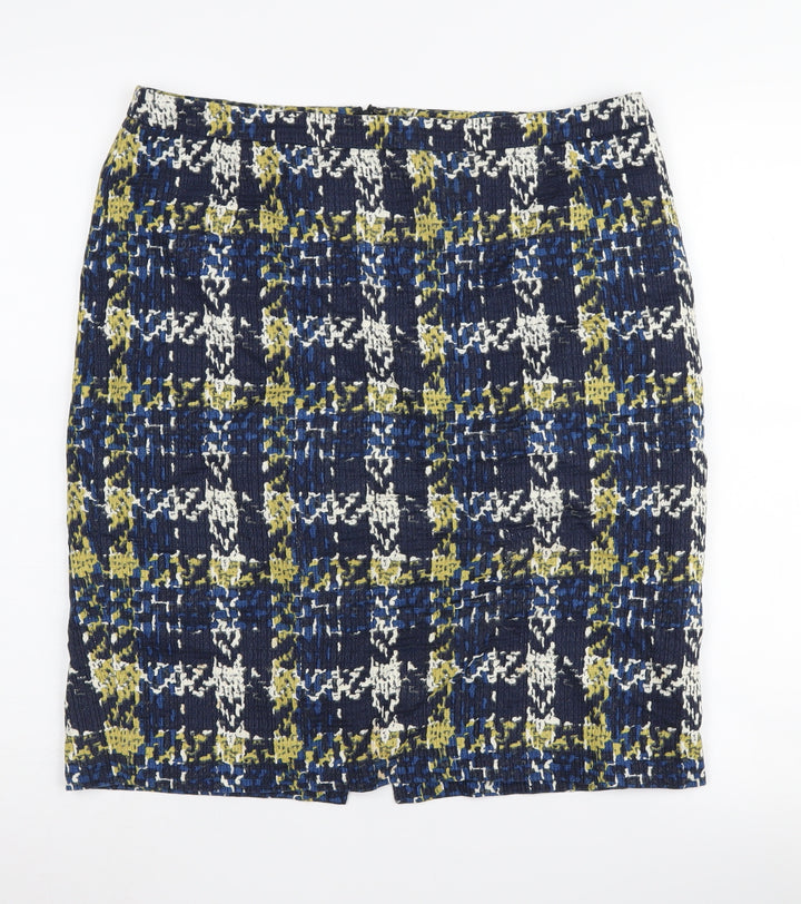 Jigsaw Women's Check Pencil Skirt, Size 12, Multicoloured