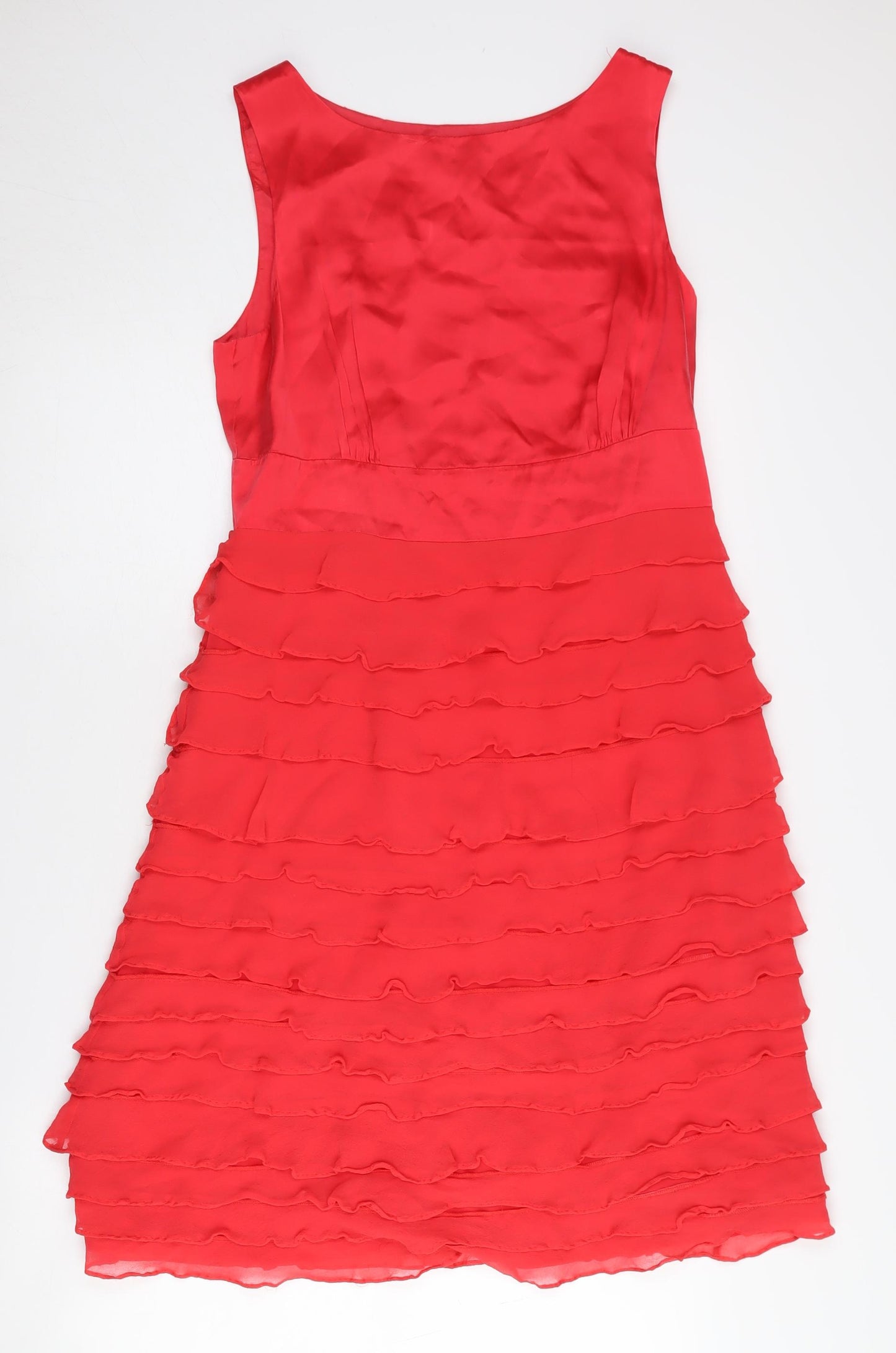 Monsoon Women’s Red Silk A-Line Sleeveless Dress