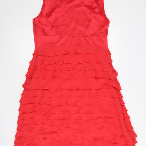 Monsoon Women’s Red Silk A-Line Sleeveless Dress