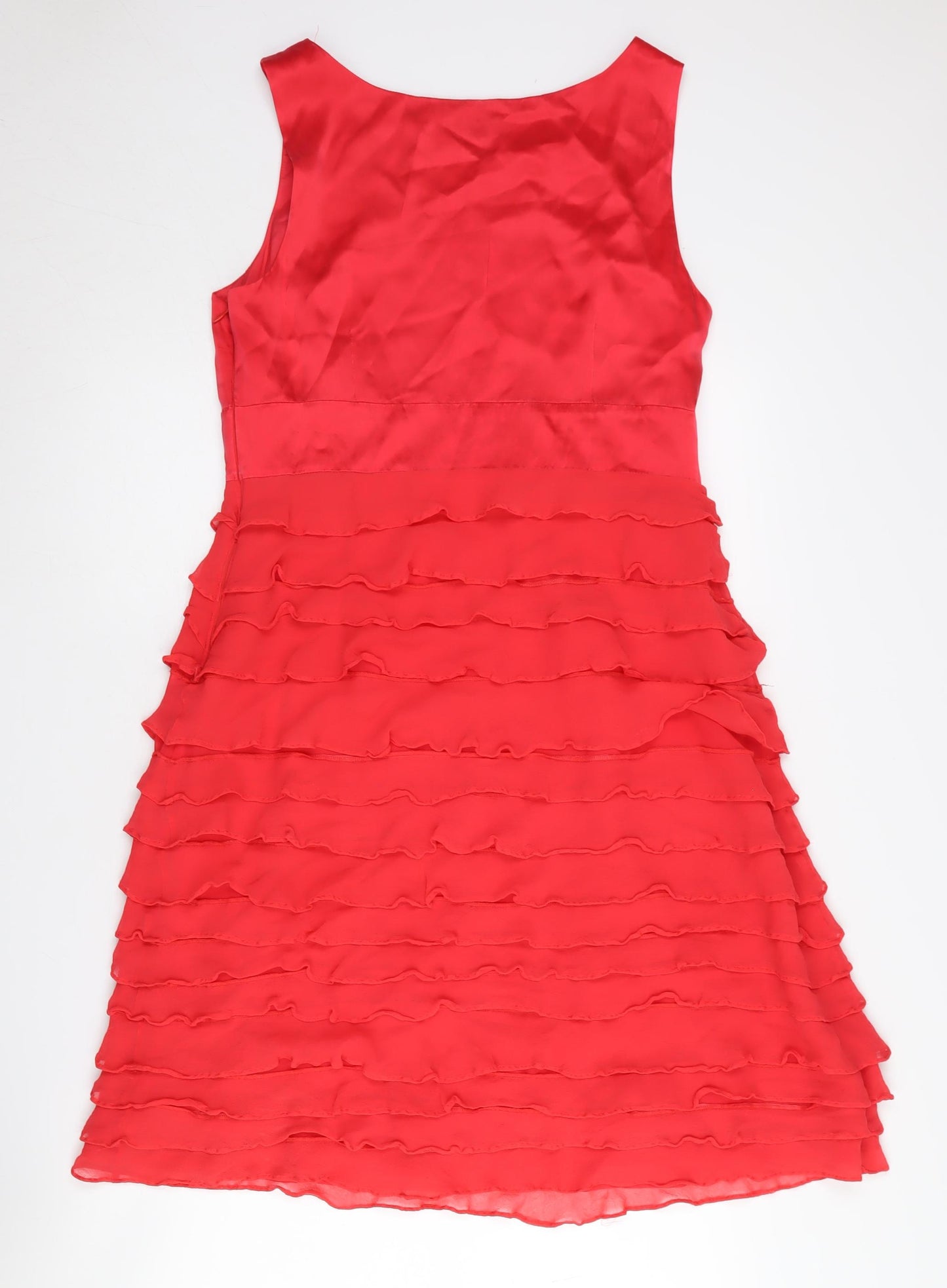 Monsoon Women’s Red Silk A-Line Sleeveless Dress
