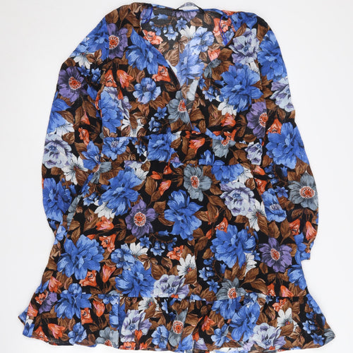 Zara Women's Multicoloured Floral Dress Size 18