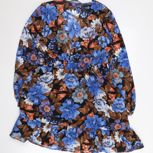 Zara Women's Multicoloured Floral Dress Size 18