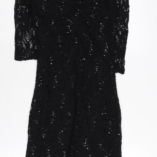 Jane Norman Women's Black Sequin Dress Size 6