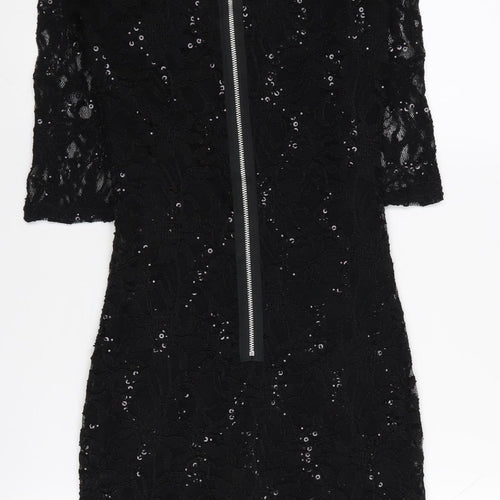 Jane Norman Women's Black Sequin Dress Size 6