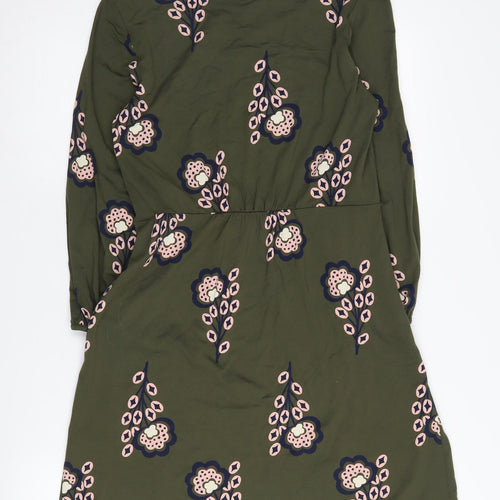 Boden Women's Green Floral Jersey Dress, Size 10