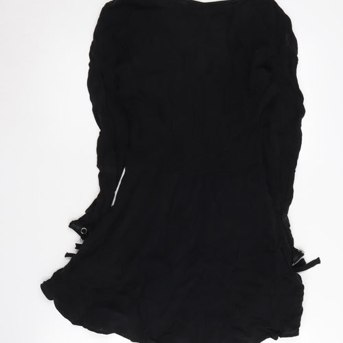 Zara Women's Black V-Neck Long Sleeve Dress Size 8