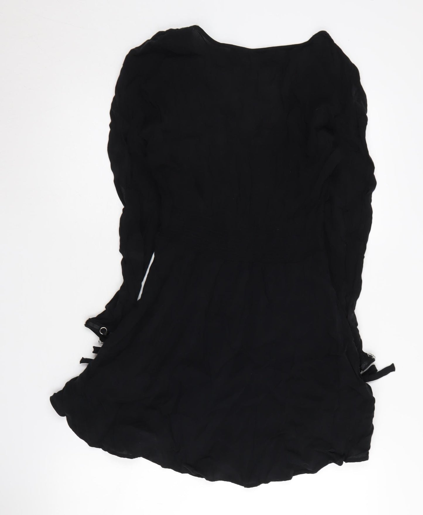 Zara Women's Black V-Neck Long Sleeve Dress Size 8
