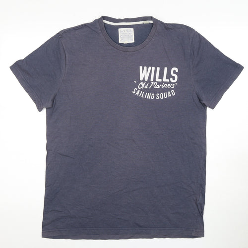 Jack Wills Men's Blue Crew Neck T-Shirt, Short Sleeve