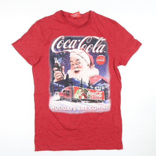 Coca-Cola Red Christmas T-Shirt, Men's Small, Graphic Print