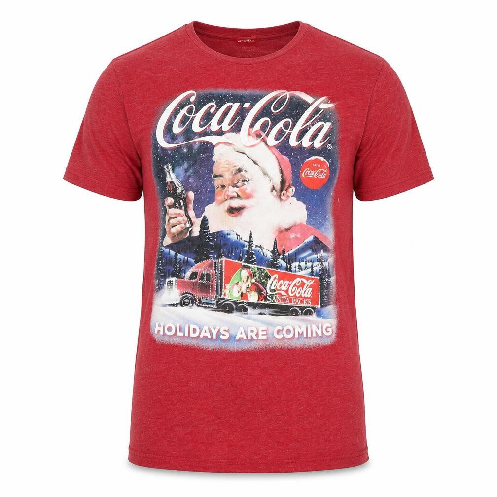 Coca-Cola Red Christmas T-Shirt, Men's Small, Graphic Print