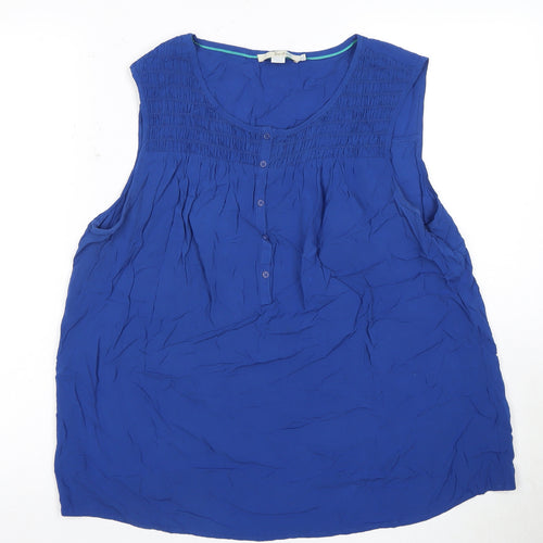 Boden Women's Blue Tunic Blouse Size 18 Sleeveless Casual