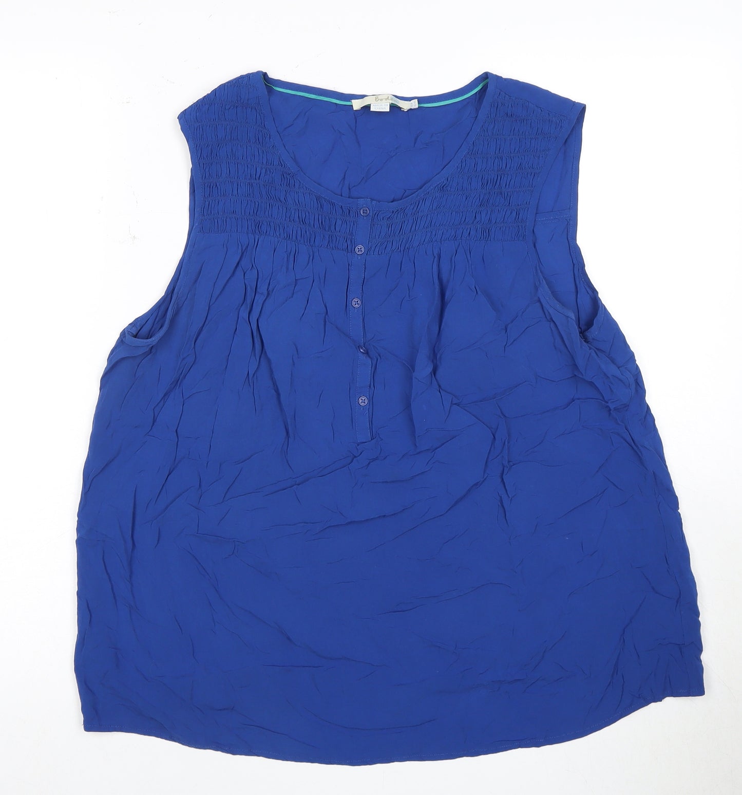 Boden Women's Blue Tunic Blouse Size 18 Sleeveless Casual