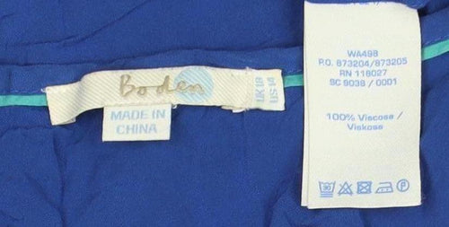 Boden Women's Blue Tunic Blouse Size 18 Sleeveless Casual