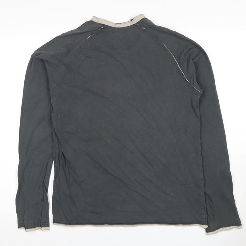 Sonneti Men's Grey Long Sleeve Cotton T-Shirt M