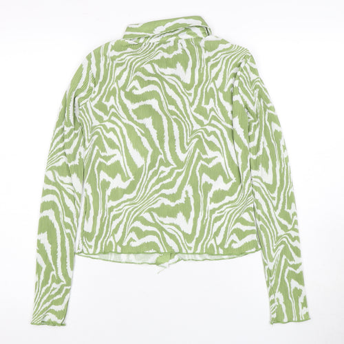 Brave Soul Women's Green Animal Print Button-Up Shirt