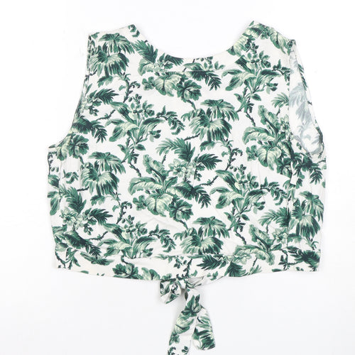 Jack Wills Women's Green Floral Sleeveless Top Size 10
