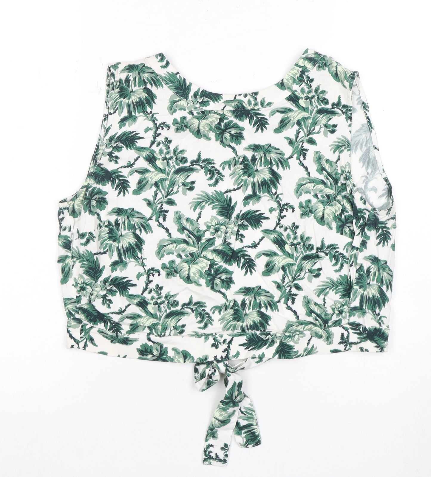 Jack Wills Women's Green Floral Sleeveless Top Size 10