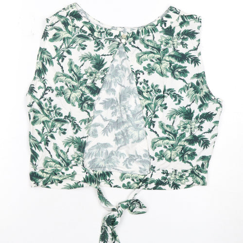 Jack Wills Women's Green Floral Sleeveless Top Size 10