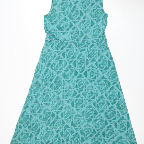 White Stuff Women's Green Geometric Sleeveless Dress