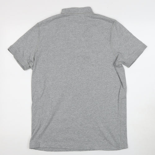Hollister Men's Grey Polo Shirt L with Logo