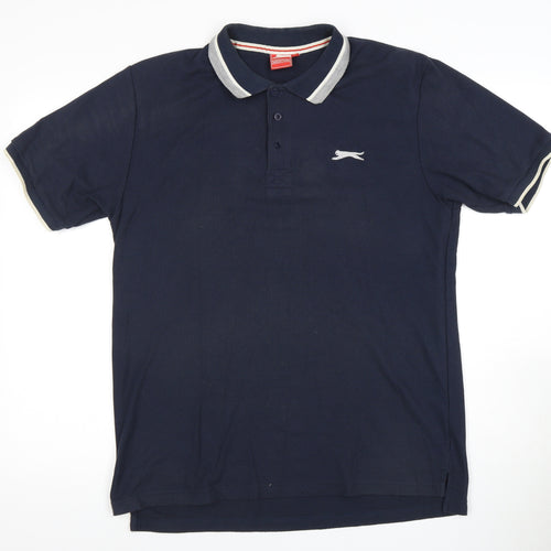 Slazenger Men's Blue Polo Shirt L, Short Sleeve