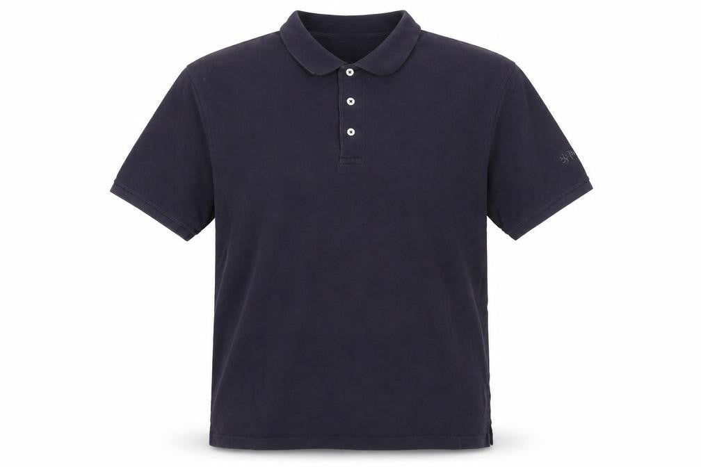 Front view of Pringle Men's Blue Polo Shirt, size S, Short Sleeve