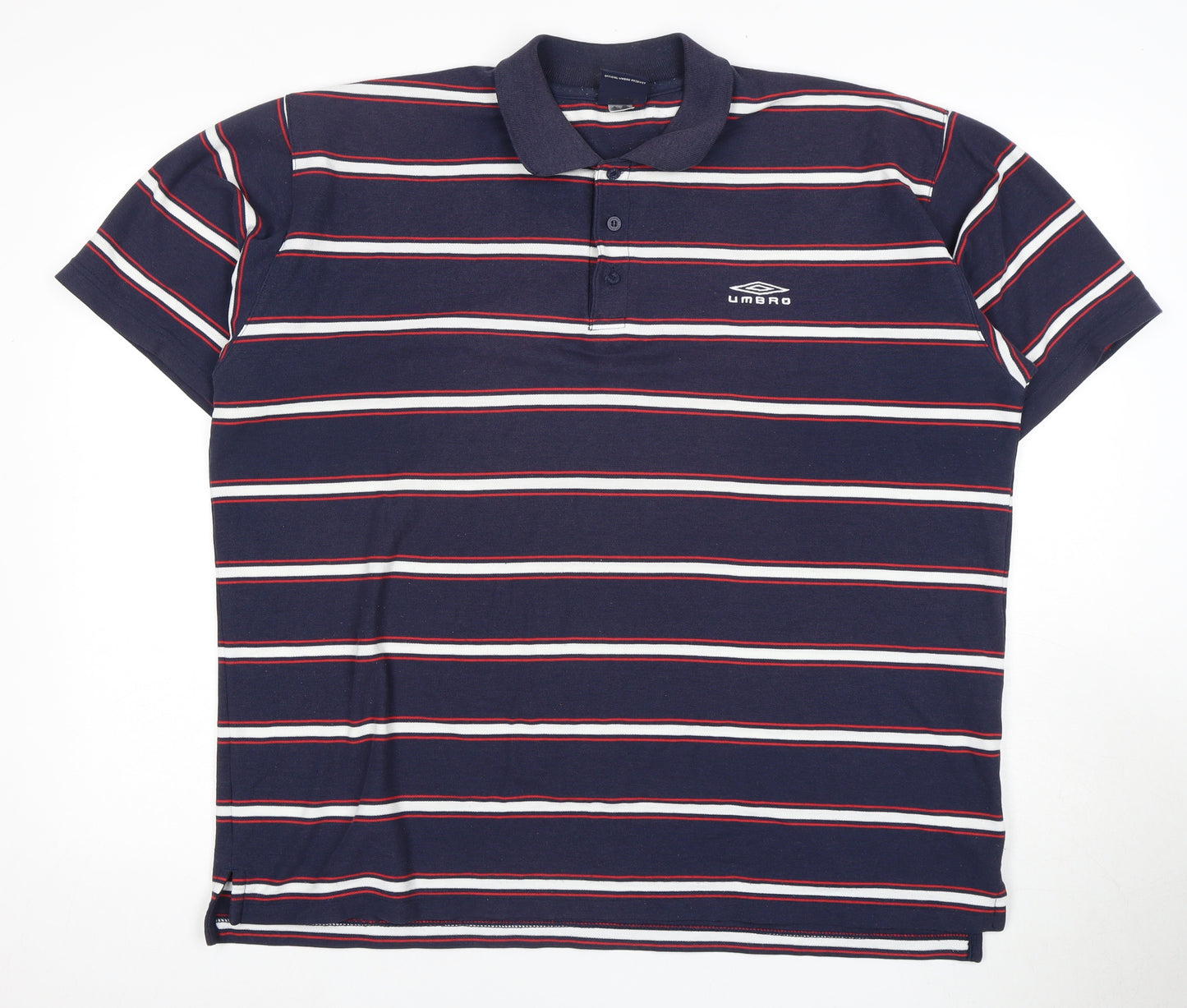 Umbro Men's XL Blue Striped Polo Shirt