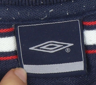Umbro Men's XL Blue Striped Polo Shirt