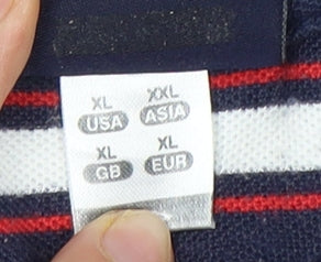 Umbro Men's XL Blue Striped Polo Shirt