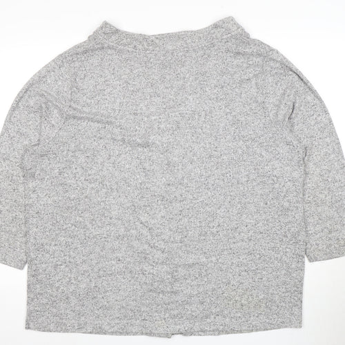 Evans Women's Grey Cardigan Size 18 V-Neck Knit