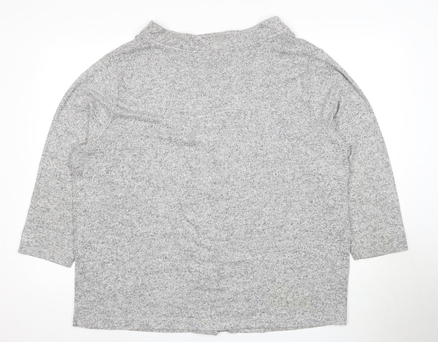 Evans Women's Grey Cardigan Size 18 V-Neck Knit