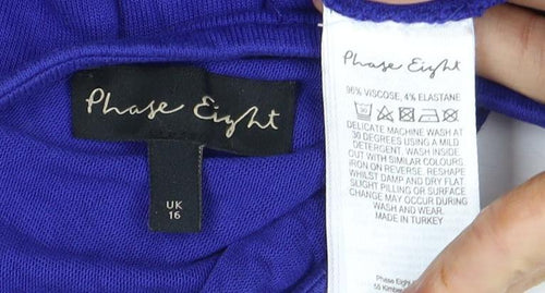 Phase Eight Women's Blue 3/4 Sleeve T-Shirt Size 16