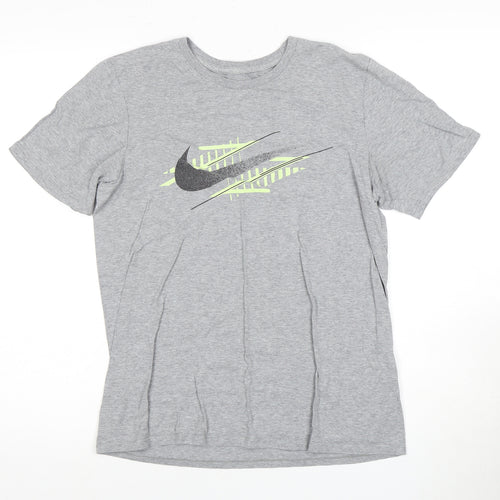 Nike Boys Grey S Athletic T-Shirt with Logo