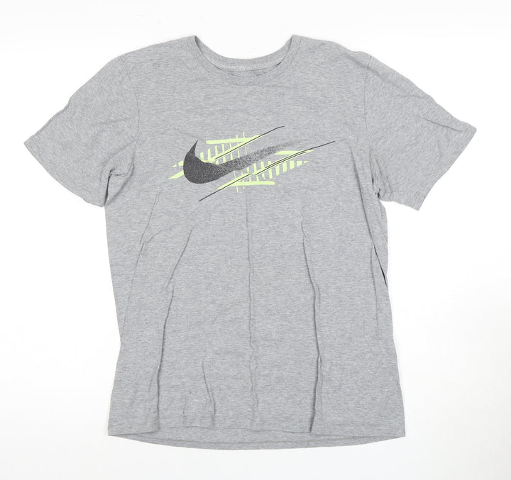 Nike Boys Grey S Athletic T-Shirt with Logo