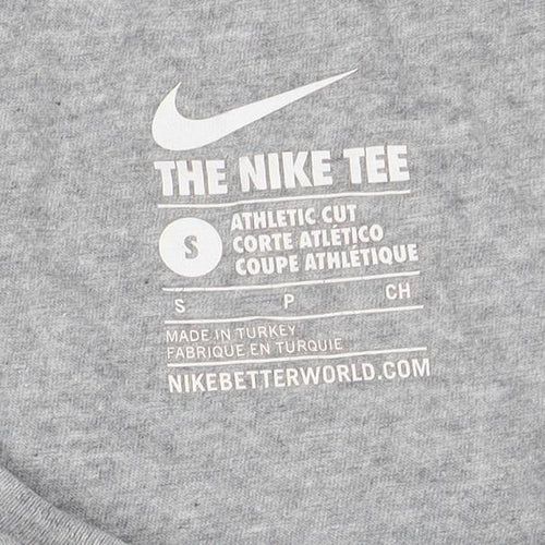 Nike Boys Grey S Athletic T-Shirt with Logo