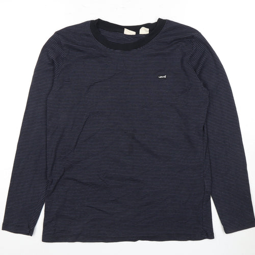 Levi's Black Striped Long Sleeve T-Shirt XL