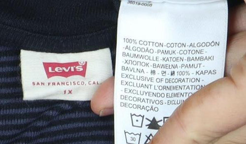 Levi's Black Striped Long Sleeve T-Shirt XL