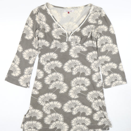 White Stuff Women's Grey Floral Shift Dress Size 8