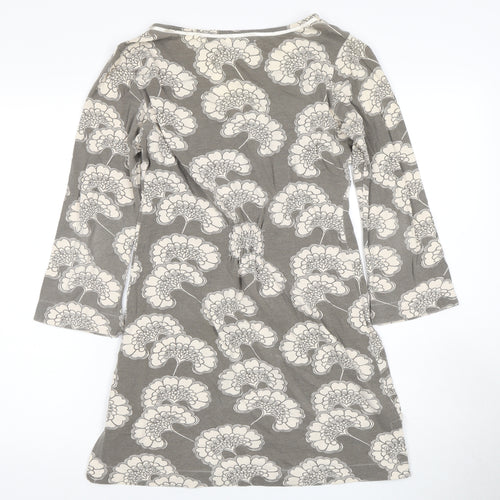 White Stuff Women's Grey Floral Shift Dress Size 8