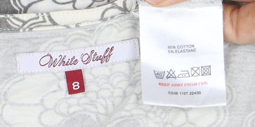White Stuff Women's Grey Floral Shift Dress Size 8