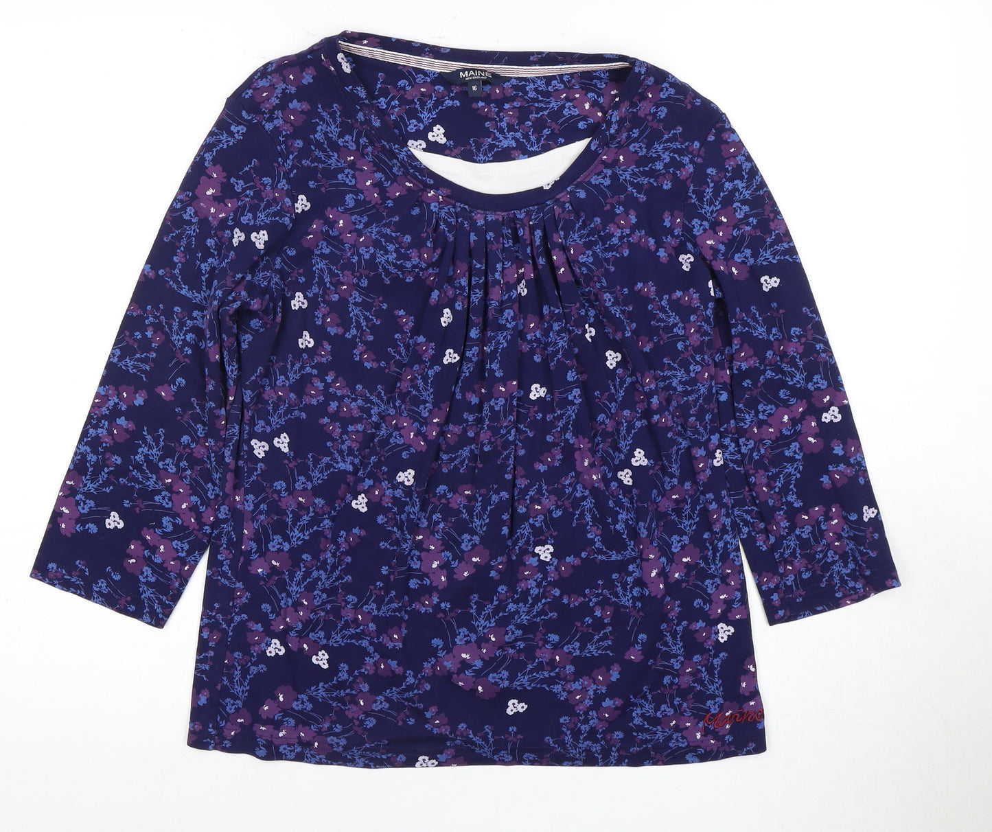 Maine New England Women's Purple Floral Blouse Size 16